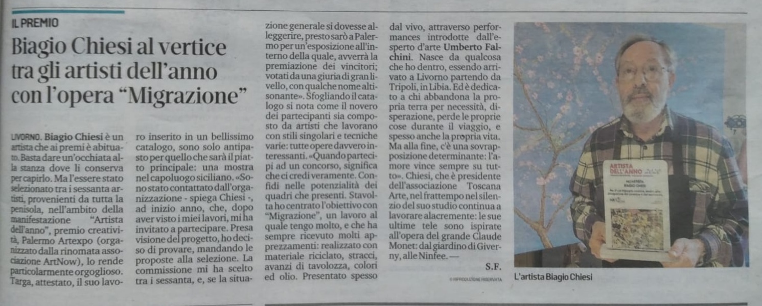 Biagio Chiesi selezionato per Palermo Artexpo